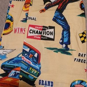 Vintage Sears & Roebuck Racecar  Bedspread & Curtains